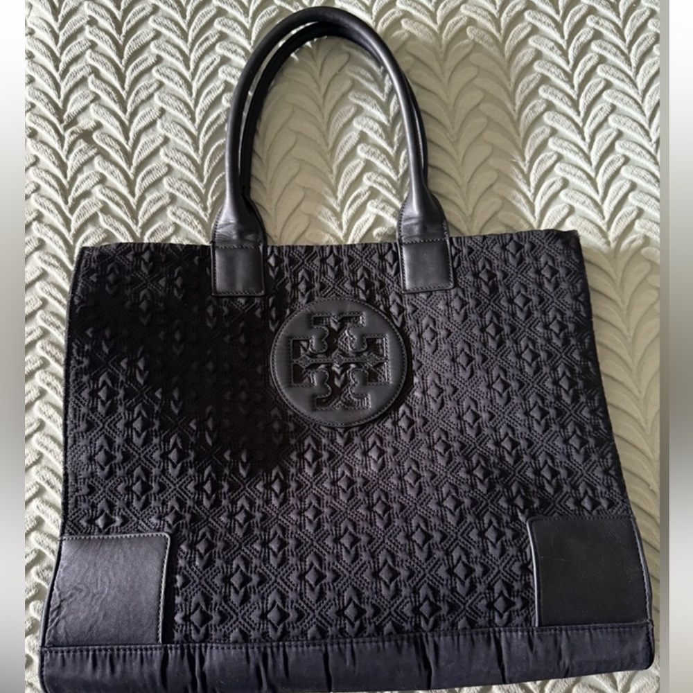 Tory Burch Black Textured Tote